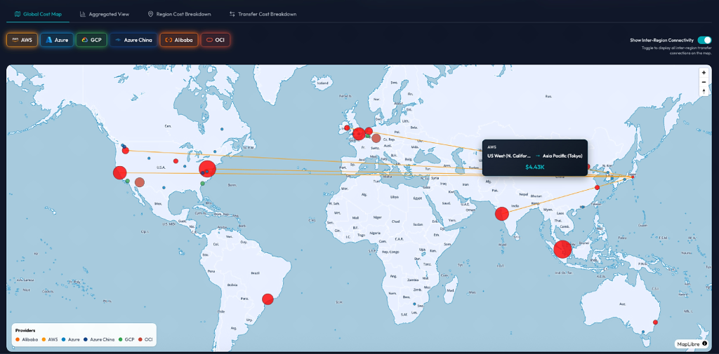 Finomics Global Cost Map with Inter-Region Connectivity